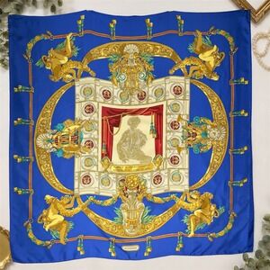Hermes Paris Hommage a Charles Garnier Silk Scarf Blue Gold Bergdorf Goodman